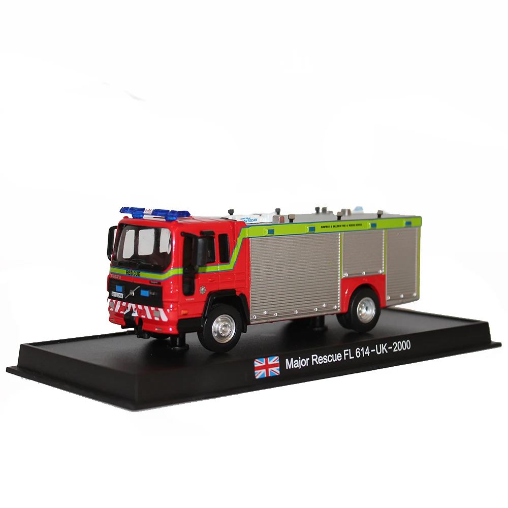 

High similar Die cast 1/64 Scale Manual Assembly Model Major Rescue FL 614-UK-2000 Diecast Fire Engine Truck Models Toys