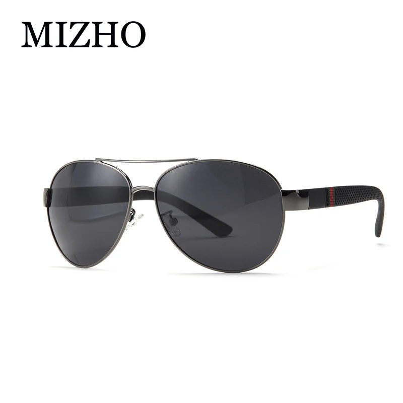 

MIZHO Brand High Quality Original Polaroid Sunglasses Men 26g Light Polyamides Leg Alloy Pilots Classic Sunglasses Driver Green
