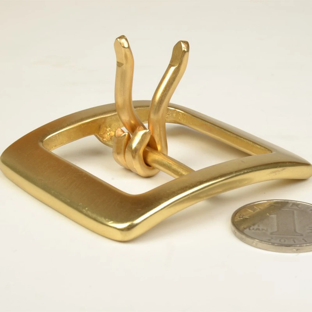 DIY solid brass material double pin buckle leather craft women belt