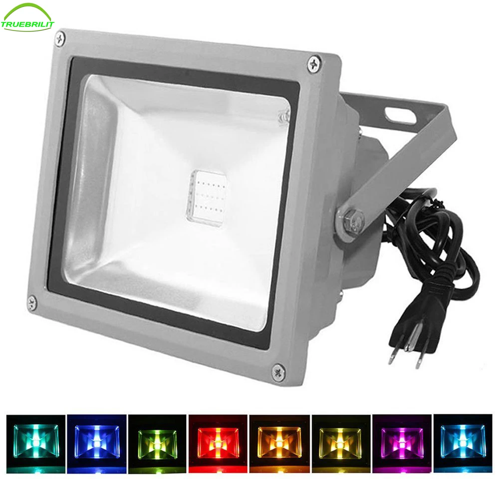 

50W Waterproof Outdoor Security LED Flood Light Spotlight High Powered RGB Color Change(16 Different Color Tones) with Plug