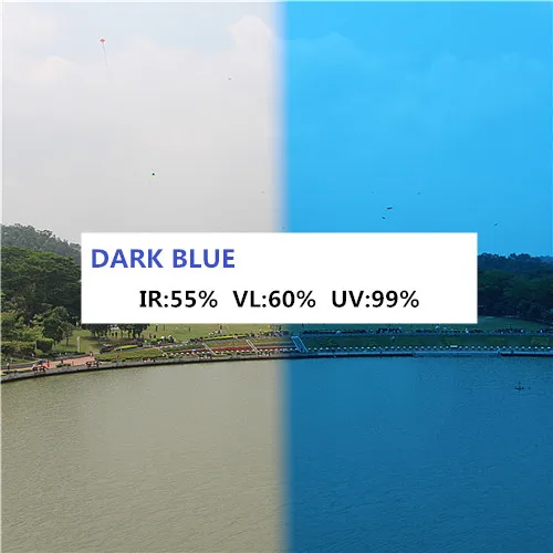 152x66 см красочные прозрачные окна Солнцезащитная пленка для стекла, термоизоляционные наклейки на окно Декор - Цвет: dark blue