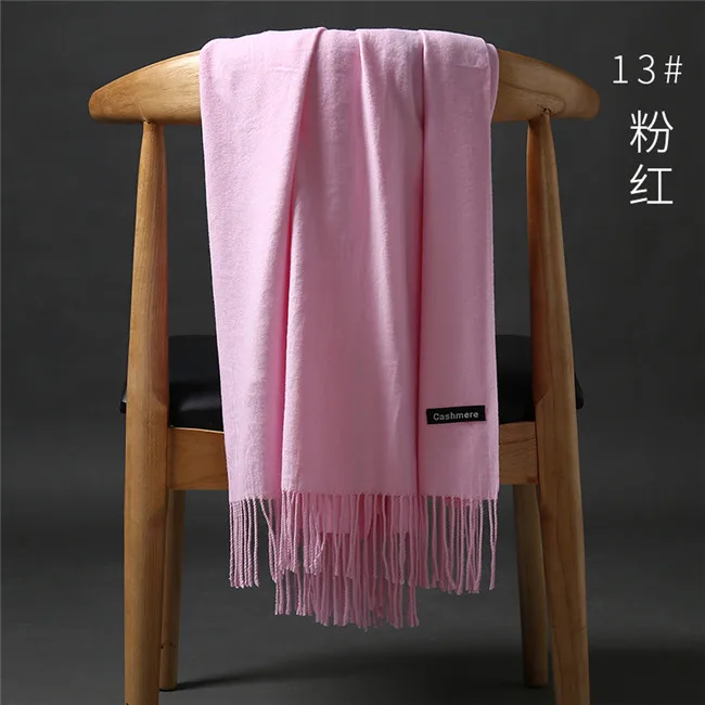 Тонкий искусственный кашемировый женский бежевый шарф Autmun мужские длинные шарфы женские зимние пончо Дамская шаль Хиджаб Scarvas women's Cachecol - Цвет: Розовый