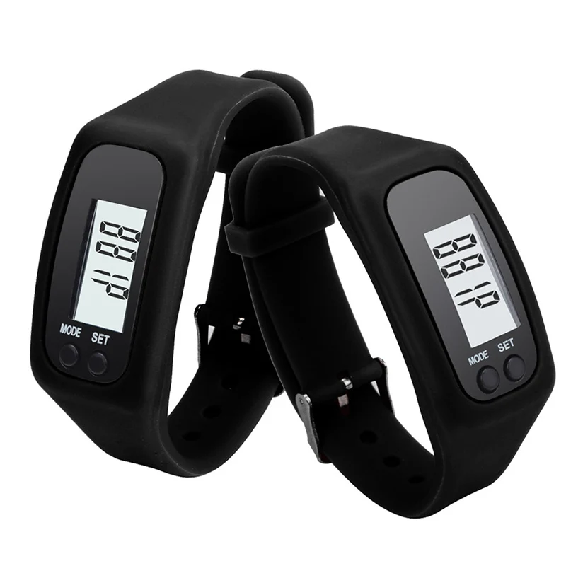 HOT black Digital LCD Pedometer Run Step Walking Distance Calorie Counter Watch Bracelet Fitness