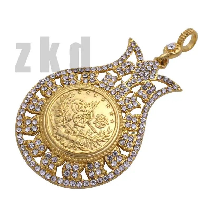 Ожерелье ZKD с кулоном в виде мусульманской тюрбаны для женщин Арабская монета