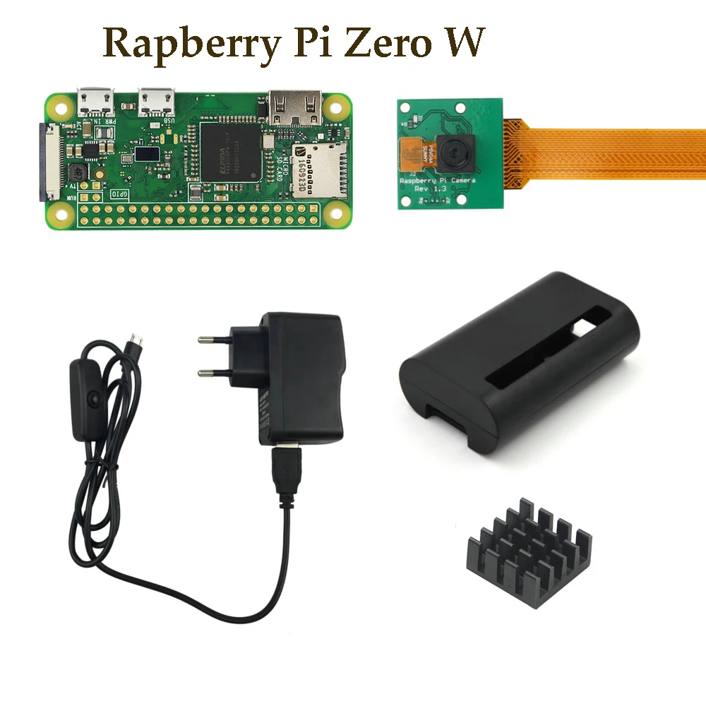 

Raspberry Pi Zero and Zero W Starter Kit RPI 0 + camera + Power Adapter + Aluminium Case + Heat Sink + 3 in 1 Adapter Kit
