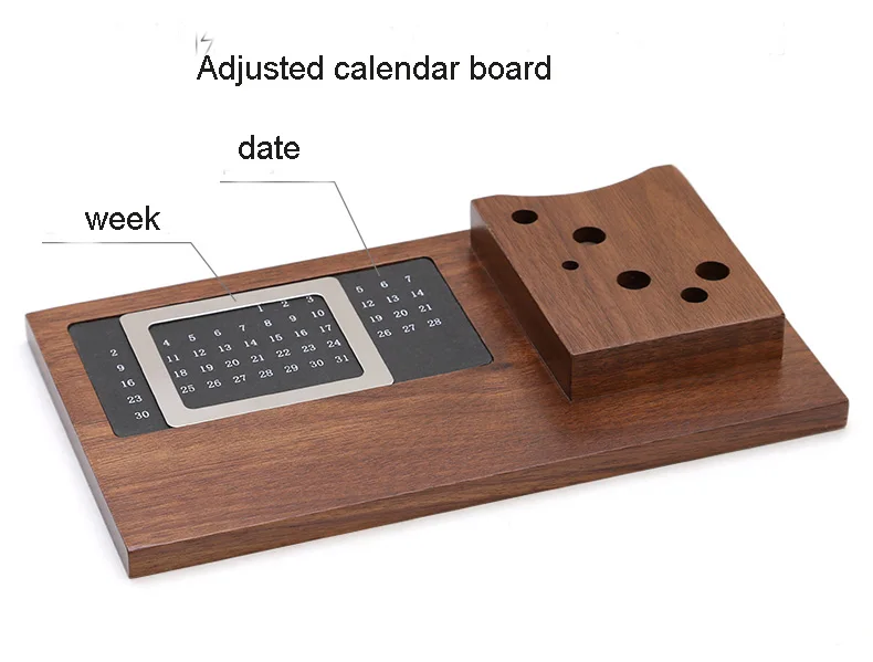 Multifonctional деревянный органайзер для канцелярских принадлежностей держатель с вечным календарем organizador de escritorio y papeleria 1350