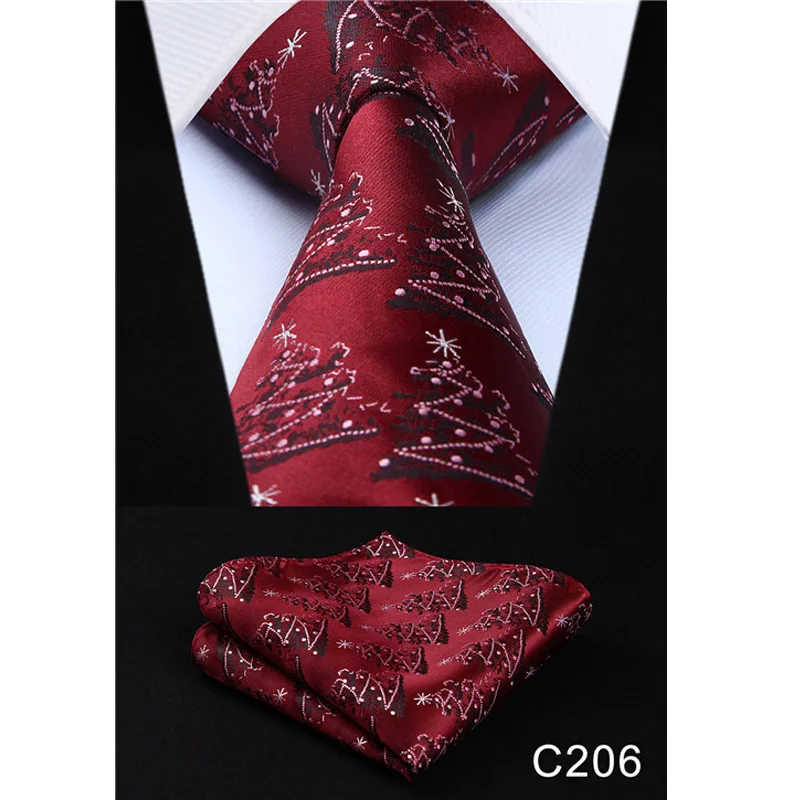 Рождество новогодний галстук носовые платки набор мужской галстуки 100 шелк подарки для мужчин рождественский галстук 8 см красный черный модный подарок на год мужчине для мужчины мужские аксессуары