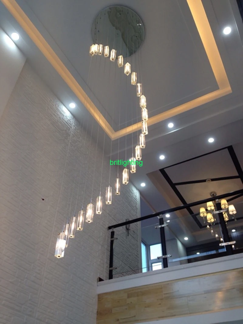 Indoor Stair Lamp Crystal Chandelier Modern K9 Large Led