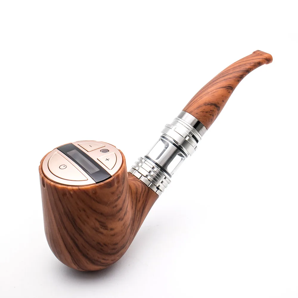 

F30 Wooden Tobacco Pipe Electronic Cigarette Built in 1450mah Battery 22mm 3ml Atomizer 5W-30W with LCD Screen