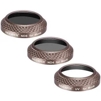 

Neewer 3 Pieces Gold Filter Kit for DJI Mavic Pro Drone Quadcopter: UV+ND4+ND8 Lens Filters Optical Glass