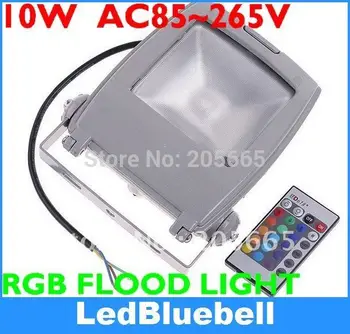 

10W 85-265V 7 Color LED Landscape Lighting RGB Flood Light outdoor LED FloodLight free shipping