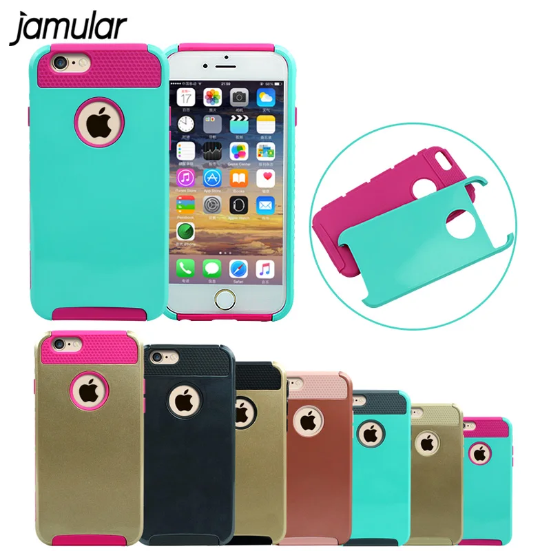 JAMULAR Shockproof Case For iphone 8 7 Plus 6 6S Hybrid Rugged Armor Hard Back Case Cover For iPhone 6 6S 7 Plus 5s SE Bags 1-plus-5-cover : image JAMULAR Shockproof Case For iphone 8 7 Plus 6 6S Hybrid Rugged Armor Hard Back Case Cover For iPhone 6 6S 7 Plus 5s SE Bags 1-plus-5-cover