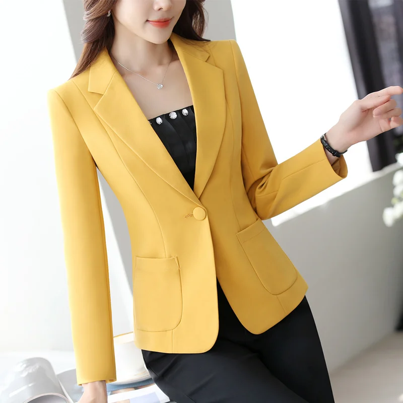 

LANLOJER Korean Version Fashion Laides Blazers Long Sleeve Candy Color Suit Female Clothing Small Casual Jacket OL Coats 860#