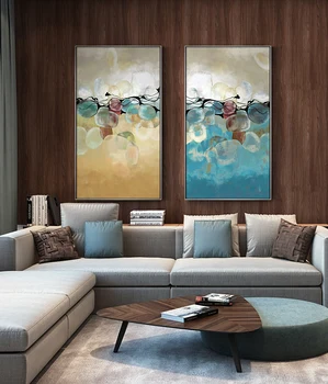 

Abstract Yellow and Blue Modern Canvas Painting Poster Print Unique Decor Wall Art Pictures For Living Room Bedroom Studio Aisle