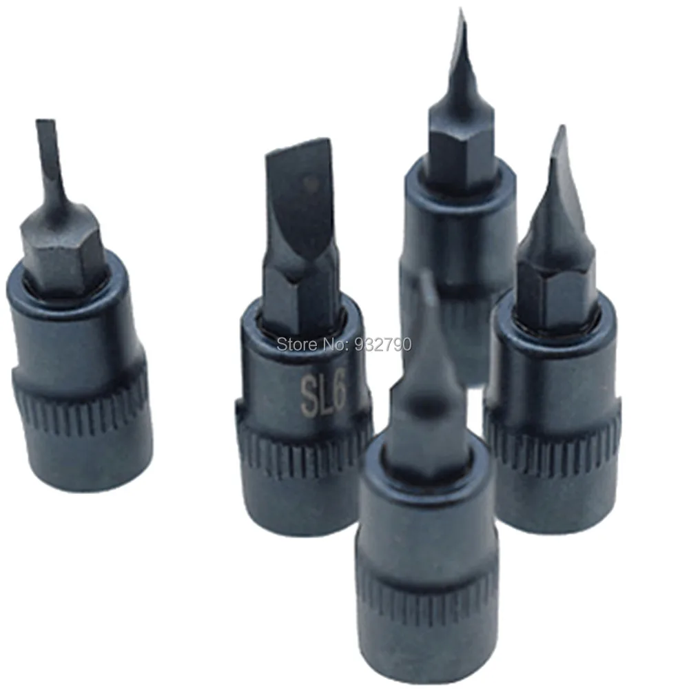 

5pcs 1/4" Drive Screwdriver Bit Socket Garage Tool Slotted Screwdriver Bits SL2 SL3 SL4 SL5 SL6 Screw Driver Slotted Bit Socket