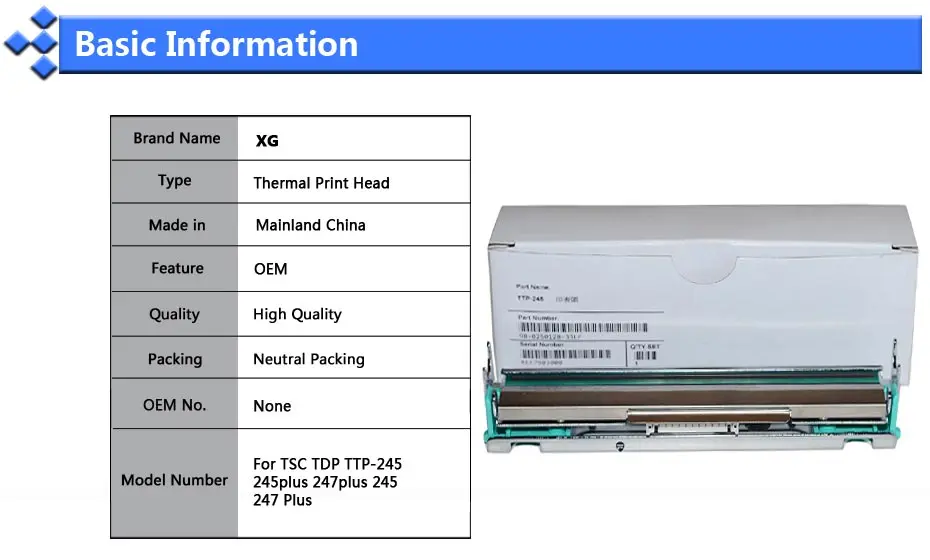 1х новая OEM Тепловая печатающая головка замена для TSC TDP TTP 245 245plus 247plus 24247plus