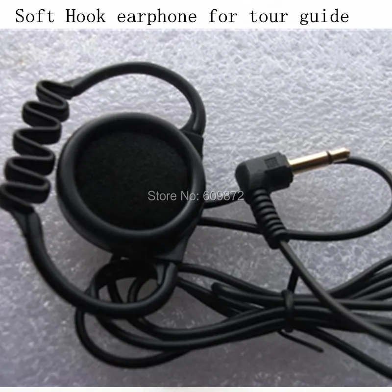 

Linhuipad 100 pack of mono Hook earphone Tour guide system earpiece headsets soft rubber hook receiver earphone