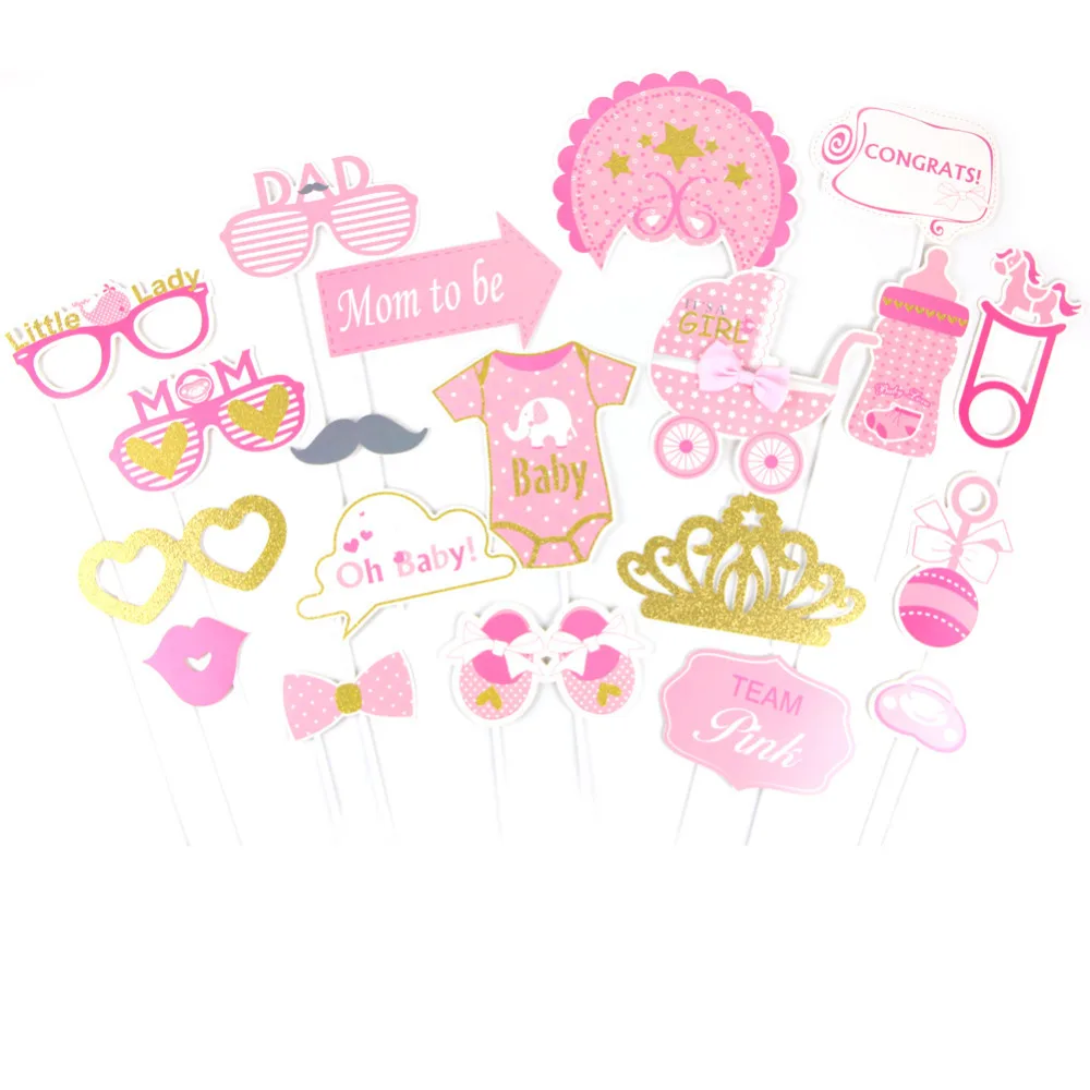 20pcs IT'S A GIRL Fun Baby Shower Glitter Photo Bo...