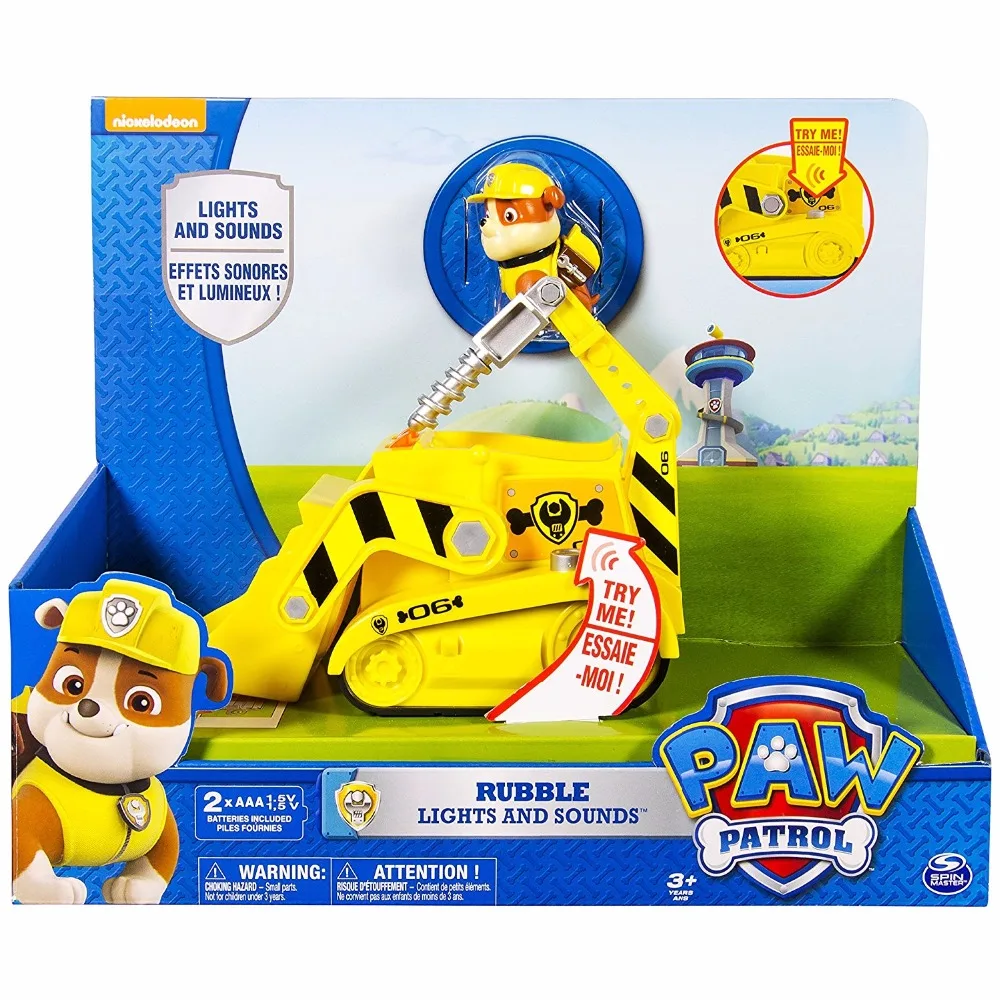 

Original Paw Patrol Rubble s Digg n Bulldozer works with Patroller Patrulla Canina Patrol Canine Chase Vehicle Car kids toy Big