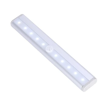 

10 LED cupboard sensor light wireless LED cabinet light with motion sensor night light aluminum for wardrobe, bedroom