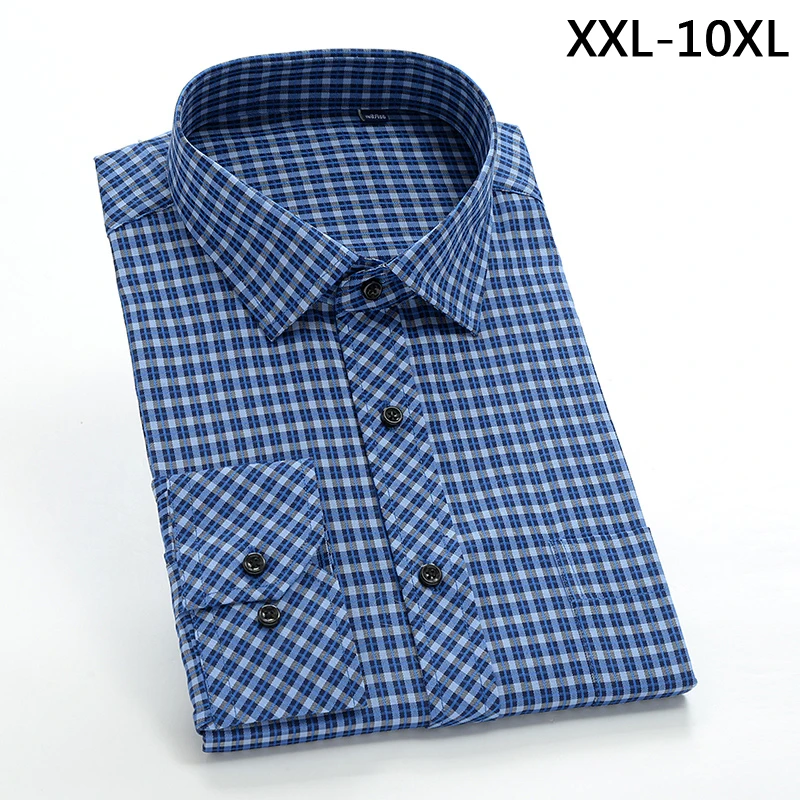 Новое поступление, мужская формальная рубашка в полоску с длинным рукавом, большие размеры, 2XL 3XL 4XL 5XL 6XL, 7XL, 8XL9XL10XL