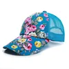 2021 Simple Women's Baseball Cap Summer Multicolor Flower Printing Girls Snapback Brethable Adjustable Mesh Casual Wild Sun Hat 4