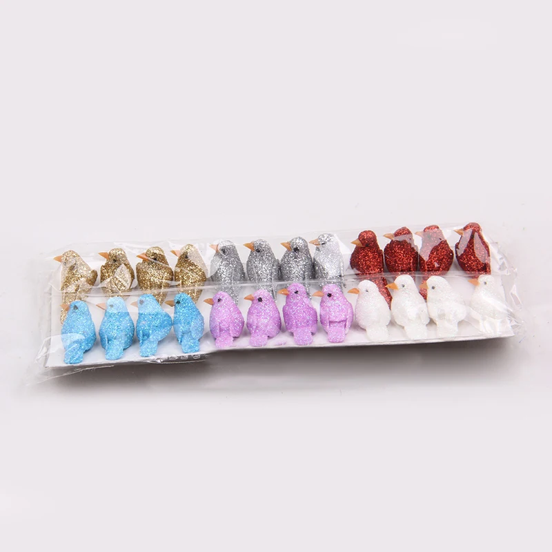 

XCONNYX 24pcs/bag New Arrival Cute Foam Bird Handmake Artificial Flower Head Wedding Decoration Home Party DIY Decorations