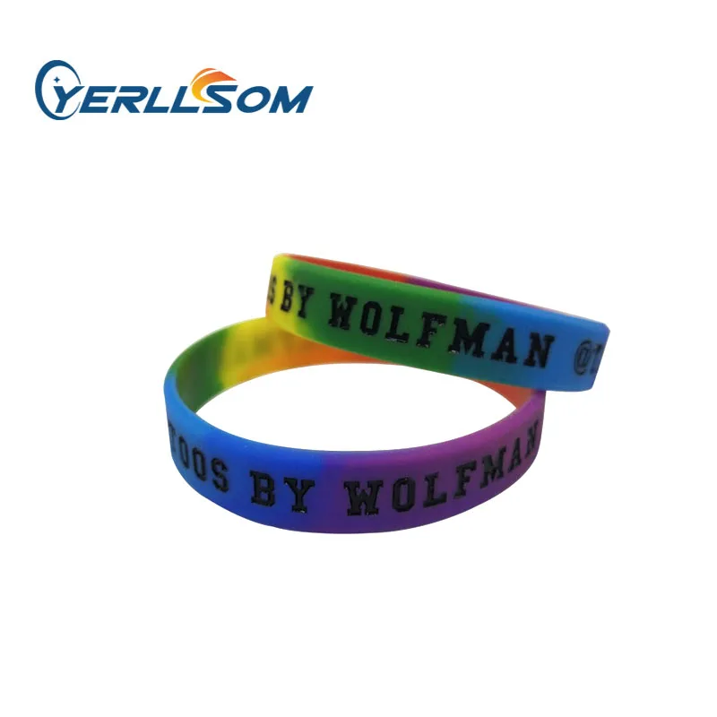 

YERLLSOM 200pcs/lot Free Shipping Customized Personalized Printed Logo Segmented Silicone bracelets For Events Y060713