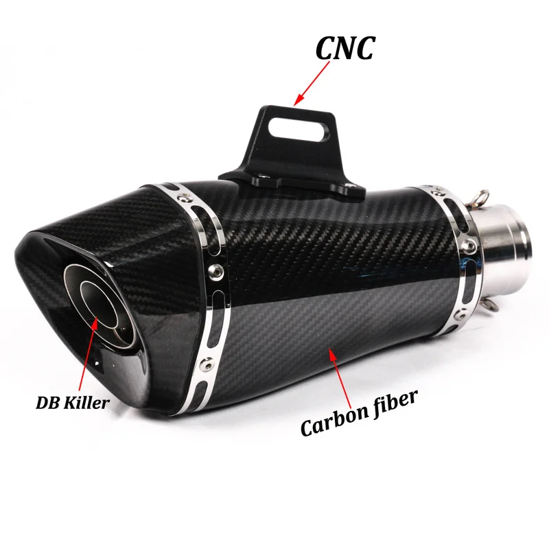 Universal 38~51mm Real carbon fiber stainless steel Motorcycle Exhaust Muffler Modified With DB Killer For Z900 GSXR750 CBR500 - Image 2