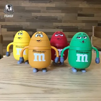 

Mini Cute Beans Glass Food Grade Silicone Straw Baby Handgrip Unique Design Creative Gifts Thermos Cup Cute School Thermos 60MX