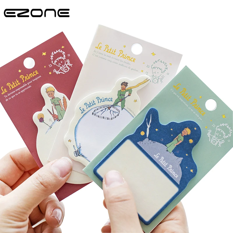 

EZONE Cute Cartoon Sticky Notes Kawaii Printed Prince Of Little Planet Memo Pad Self-Adhesive Irregular Bookmark Office Supply