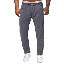 Мужские штаны для занятий фитнесом на открытом воздухе, тренировочные штаны для упражнений, одноцветные штаны с карманами на кнопках, хлопковые эластичные штаны в стиле пэчворк, Прямая поставка#0508