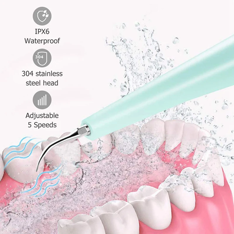 Electric Sonic Dental Scaler Teeth Whitening Home Use Tooth Stain Remover Tartar Teeth Scaling Usb Charging High Frequency Vib