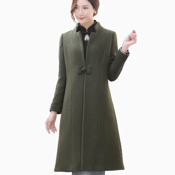 

2018 Hot Sale Woman Wool Coat High Quality Winter Jacket Women Slim Woolen Long Cashmere Coats Cardigan Jackets Elegant Blend