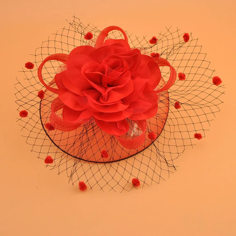 Vintage Bridal Flower Hats Elegant Wedding Accessories Bride Net Hats White Fascinator Women's Formal Occasion