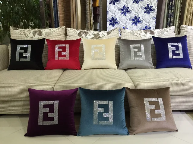 F Pillow Cover Creative Art Paris FF Luxury Crystal Diamond Velvet Amazing Fendi Bedroom Furniture Creative Painting F Pillow Cover Creative Art Paris FF Luxury Crystal Diamond Velvet Amazing Fendi Bedroom Furniture Creative Painting