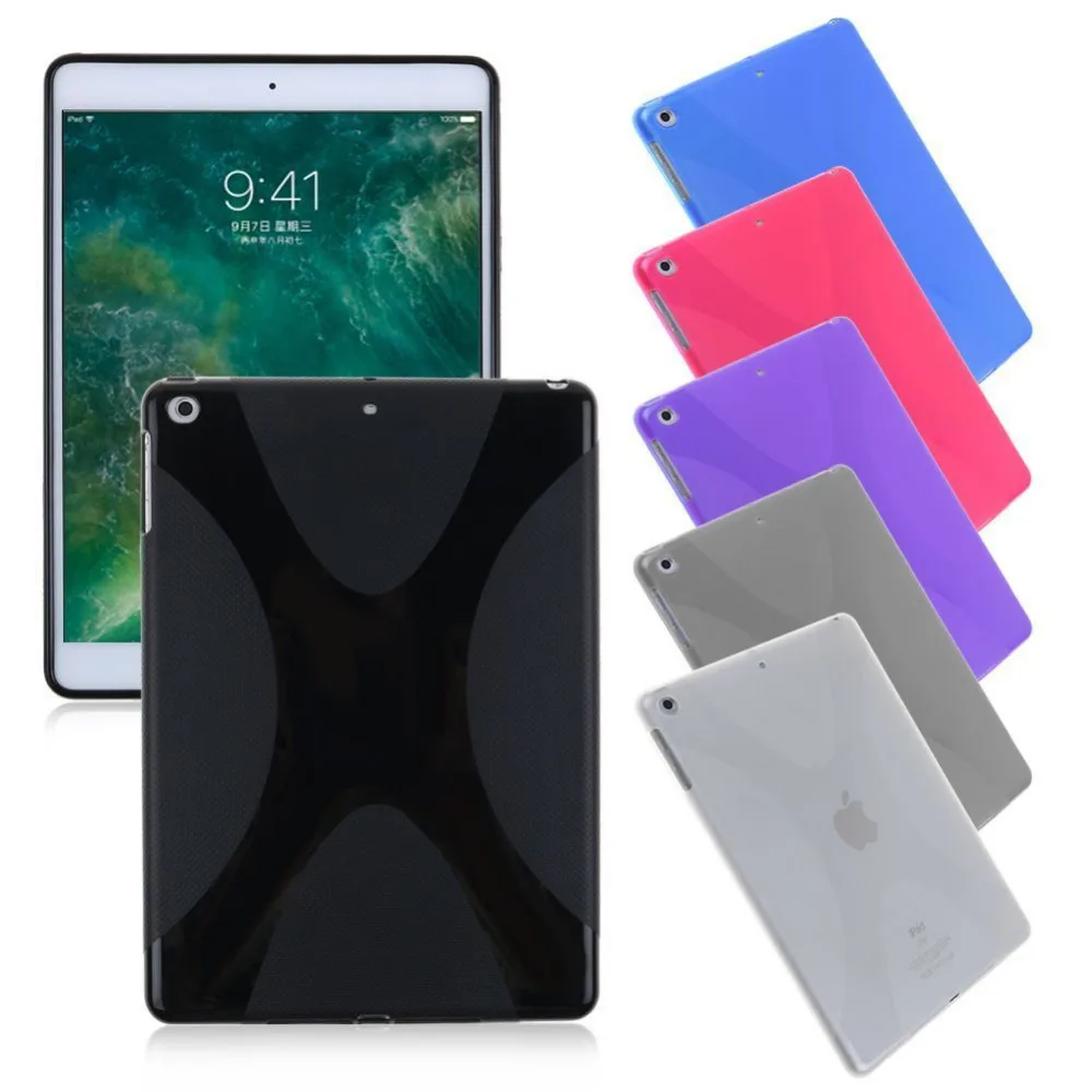 

X Line Matte TPU Gel Silicone Protective Skin Back Case Cover Pouch Silicon Sleeve Bag For Apple iPad 9.7 2018 2017 Air Tablet
