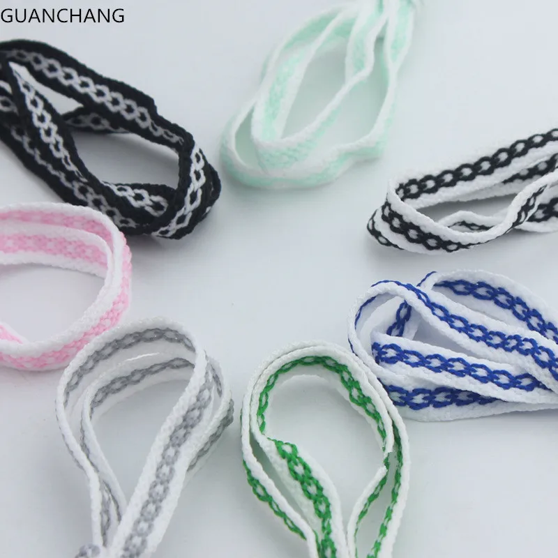 black and white striped shoelaces