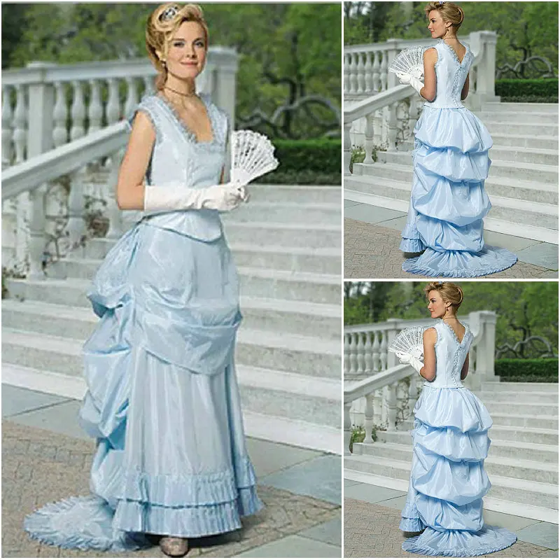 

On sale!19 Century Vintage Costumes 1860S Victorian Civil War Southern Belle Gown Dress Scarlett dresses US 4-36 C-071