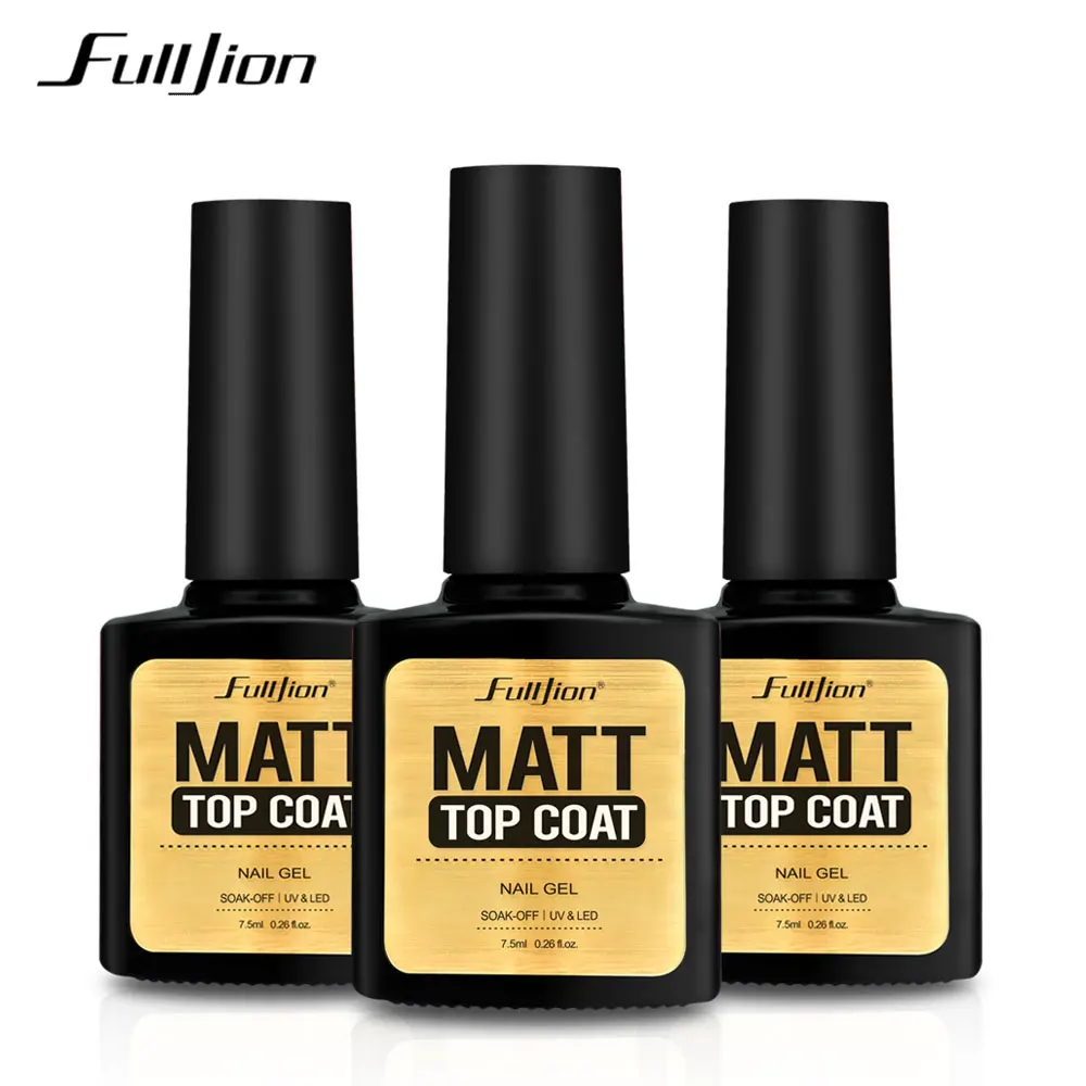 

Fulljion Matte Top Coat UV Gel Nail Polish Soak-Off 7.5ml Frosted Surface Nail Primer Gel Varnish Nail Art Tips Matt Top Lacquer