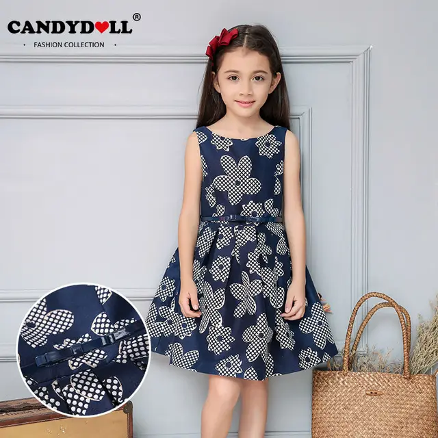 Girls dresses summer sleeveless brand children's clothing for age 3 4 5
