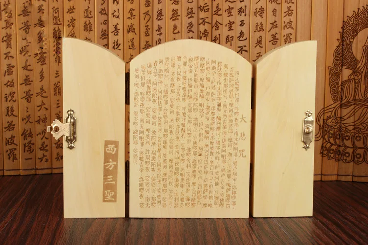 Прямая поставка китайские резные строительные резьбы Avalokitesvara три коробки