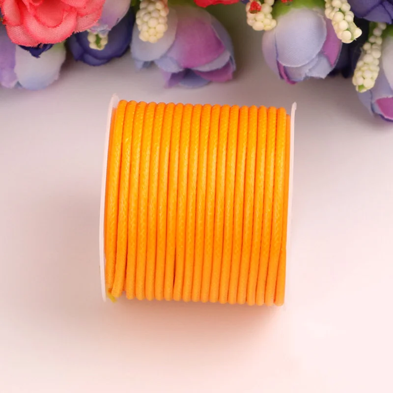 DIY восковая линия нить бисер 10 м Защита окружающей среды 1 рулон ручного вязания шнур вощеный хлопок ручной работы Ожерелье Веревка - Цвет: orange yellow
