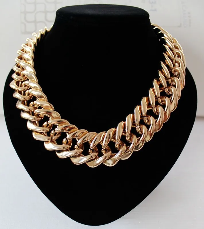 FishSheep Statement Big Chunky Chain Choker Necklace For Women Maxi