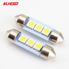 10 pcs C5W 5050 3 Branco Brilhante Carro Levou Smd 3Smd 41 39 36 31mm mm mm mm Dc 12 v Festoon Interior Dome Livre sinal de volta Da Lâmpada de Luz Lâmpada