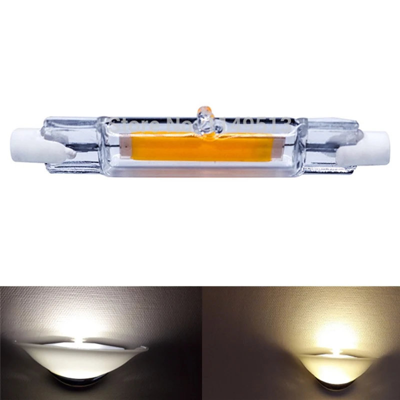 Клаит затемнения 78 мм AC220-240V 5 Вт R7S светодиодный свет COB стеклянная лампочка трубка для замены прожектора Галогенная замена