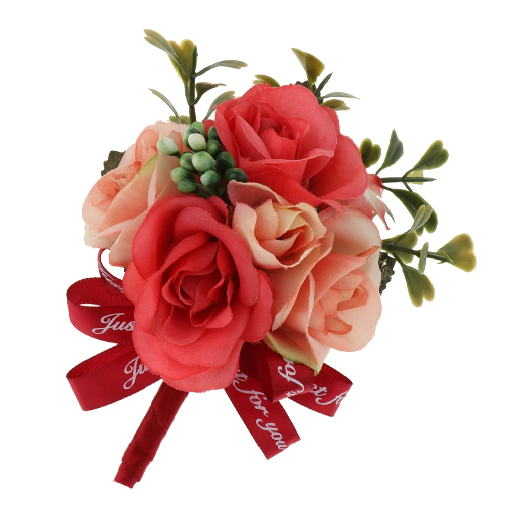 Wedding Flower Corsage Groom Bridal Best Man Boutonniere Prom Party Decor