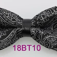 Yibei Coachella Галстуки, черные с серебряными Пейсли галстуки-бабочки, смокинг, регулируемый галстук-бабочка с бриллиантами, кожаные галстуки-бабочки унисекс