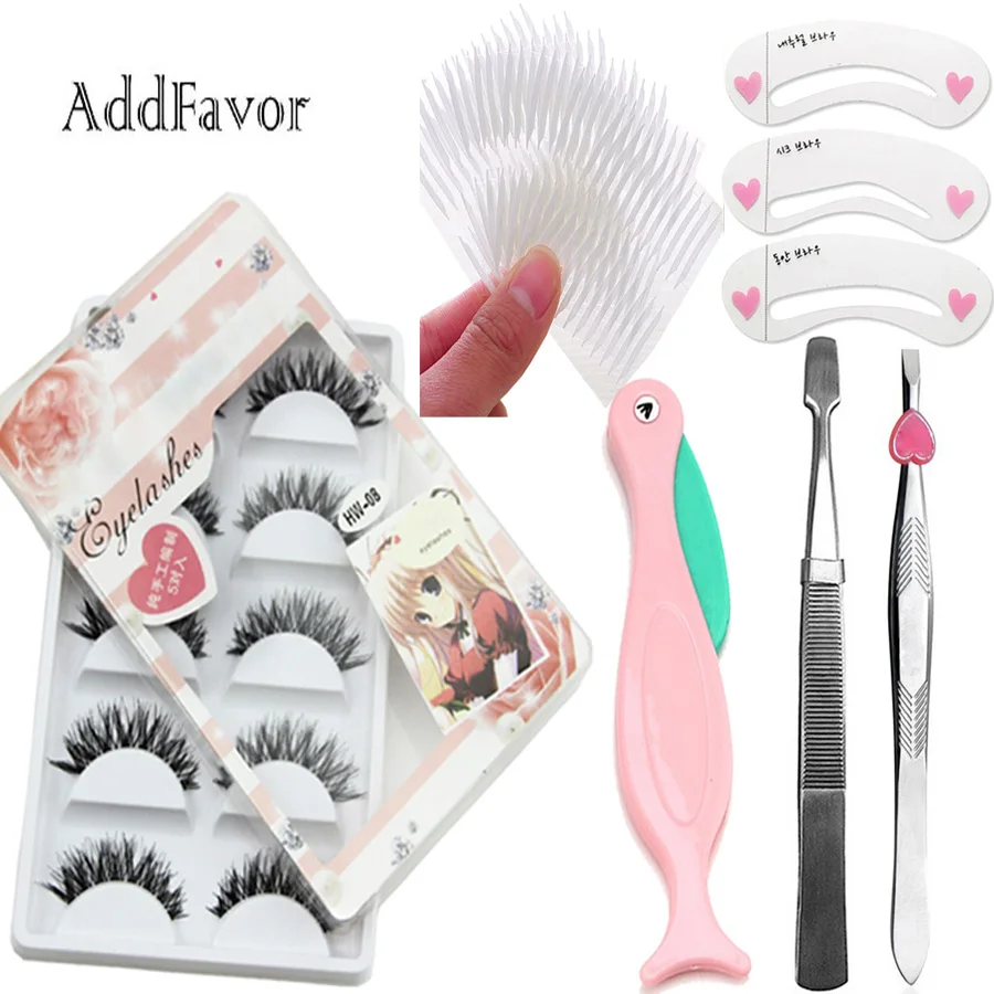 

Addfavor Eye Makeup Tools Set Double Eyelid Tape False Eyelash Extension Eyelash Tweezers Trimmer Razor Shaver Beauty Essentials