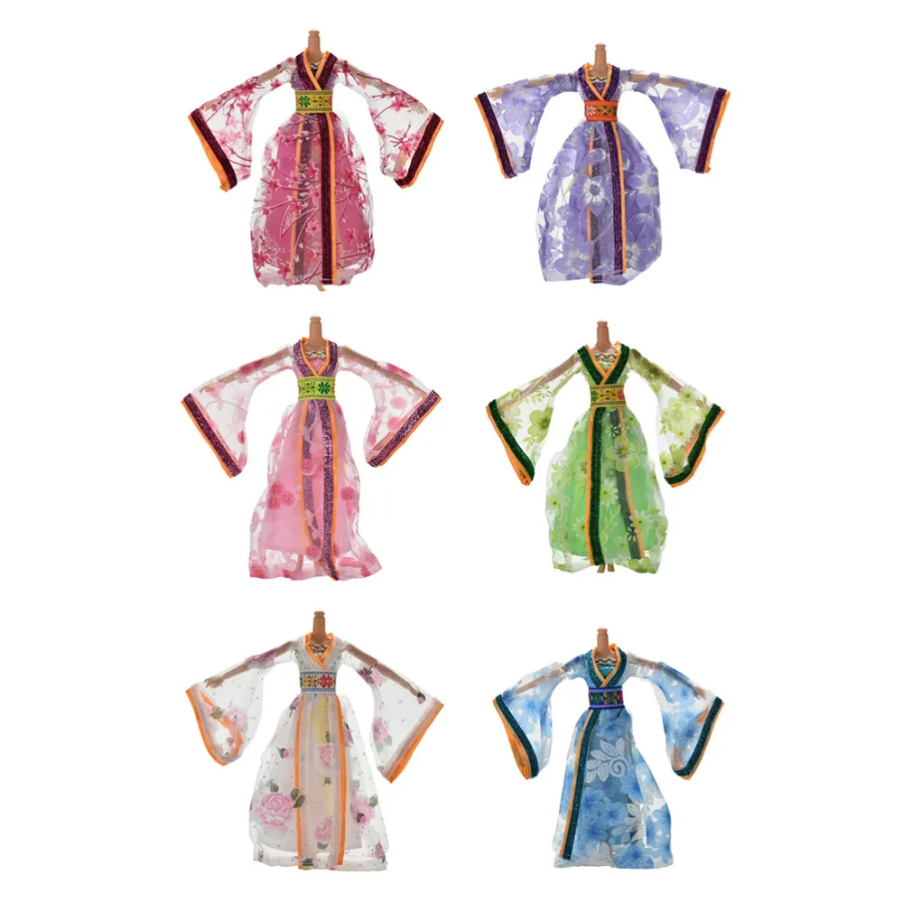 Новая мода китайский стиль одежда платье для куклы Разноцветные ручной работы свадебное платье куклы аксессуары